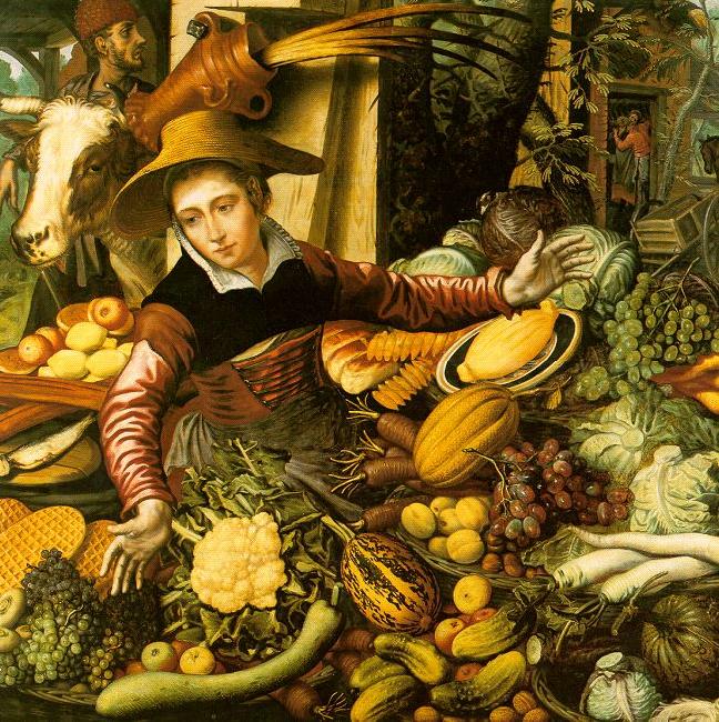Pieter Aertsen Market Woman  with Vegetable Stall China oil painting art
